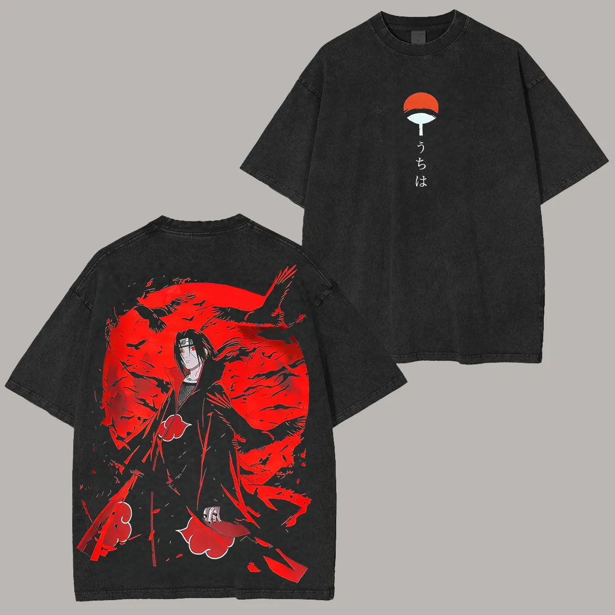 Vintage Fashion Japan - Naruto Itachi Uchiha Red Moon Crow