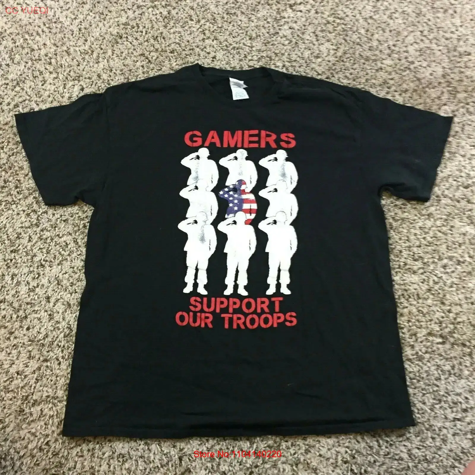Vintage Fashion Videos - Gamers Support Our Troops Men Sz