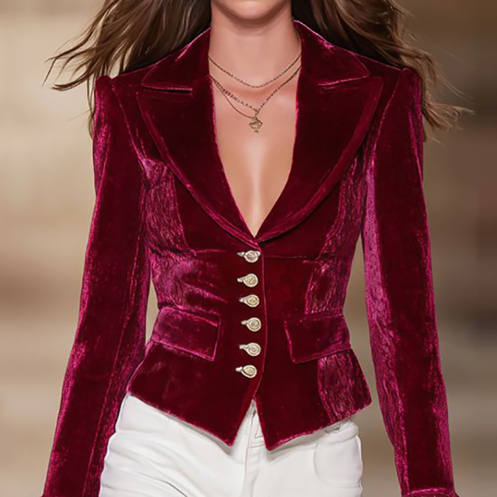Women's Elegant Velvet Blazer  - Velvet Blazer Vintage บทวิจารณ์และราคา
