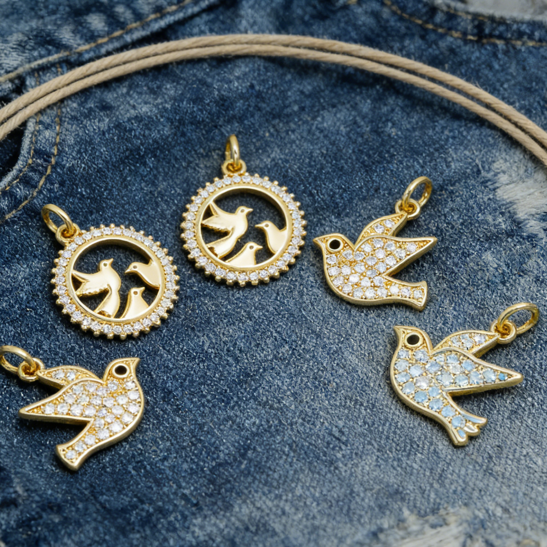 5Pcs Pendants Brass Cubic Zirc - Vintage Fashion Jewelry Necklaces บทวิจารณ์และราคา