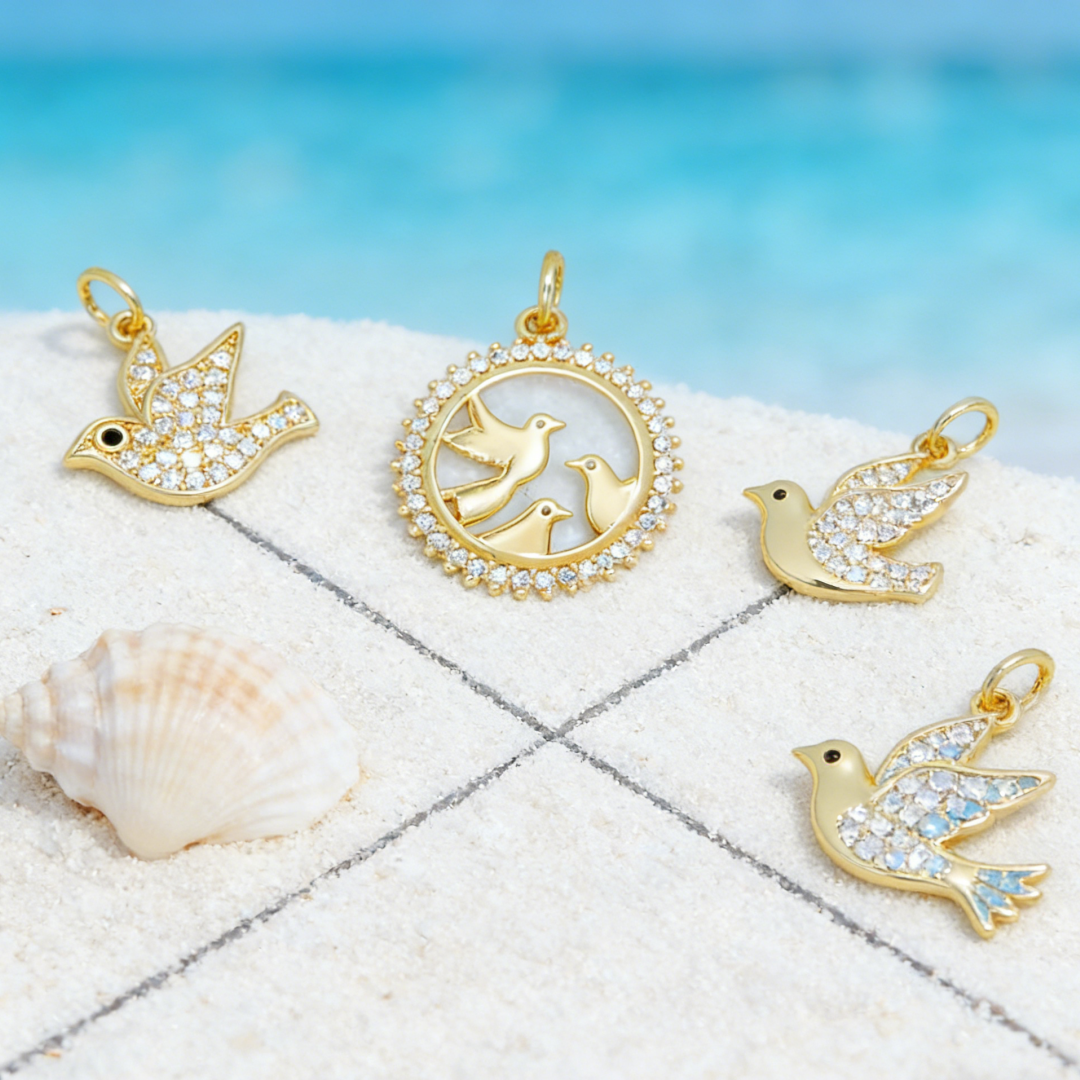 5Pcs Pendants Brass Cubic Zirc - Vintage Fashion Jewelry Necklaces บทวิจารณ์และราคา