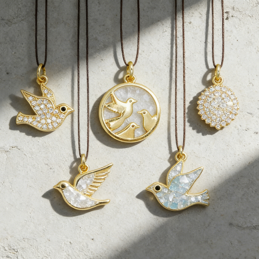 5Pcs Pendants Brass Cubic Zirc - Vintage Fashion Jewelry Necklaces บทวิจารณ์และราคา