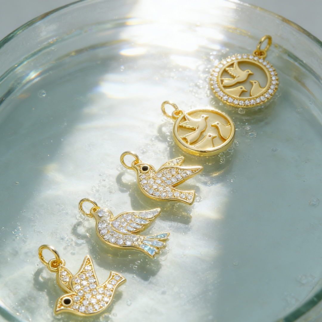 5Pcs Pendants Brass Cubic Zirc - Vintage Fashion Jewelry Necklaces บทวิจารณ์และราคา