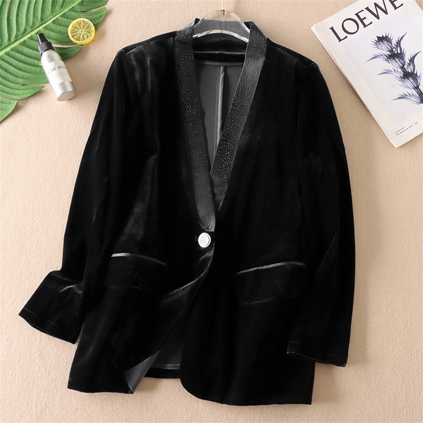 Autumn Winter Big Size Vintage - Velvet Blazer Vintage บทวิจารณ์และราคา