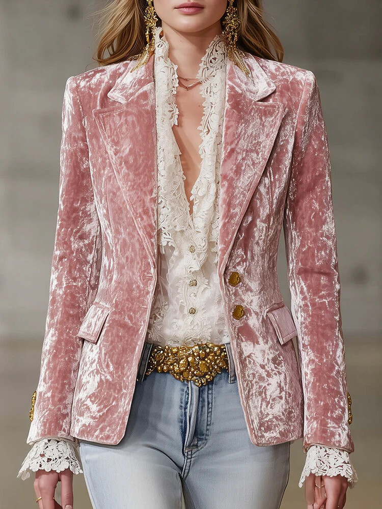 Elegant Velvet Blazer for Wome - Velvet Blazer Vintage บทวิจารณ์และราคา