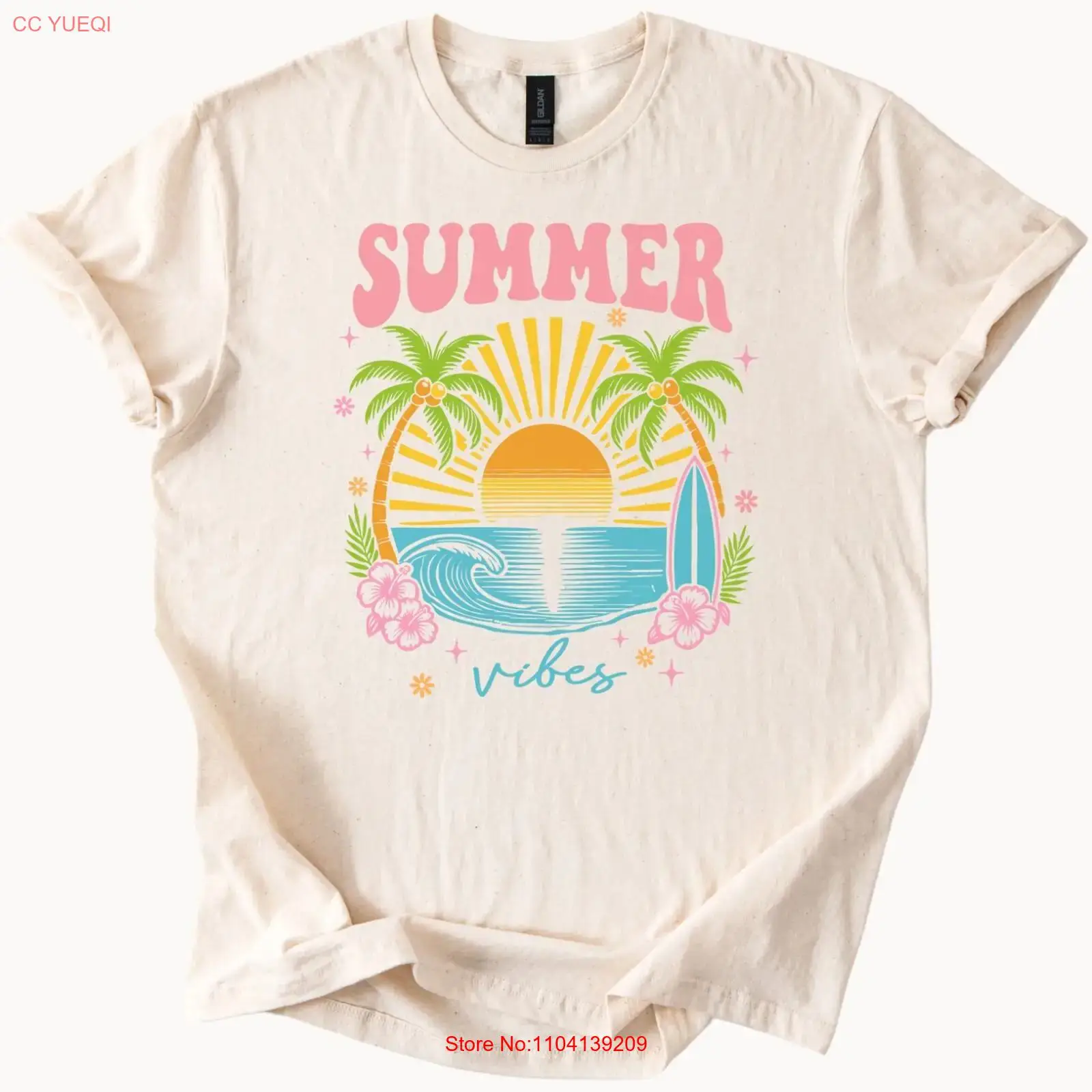 Summer Vibes T Shirt Beach Sun - Vintage Vibes Fashion บทวิจารณ์และราคา
