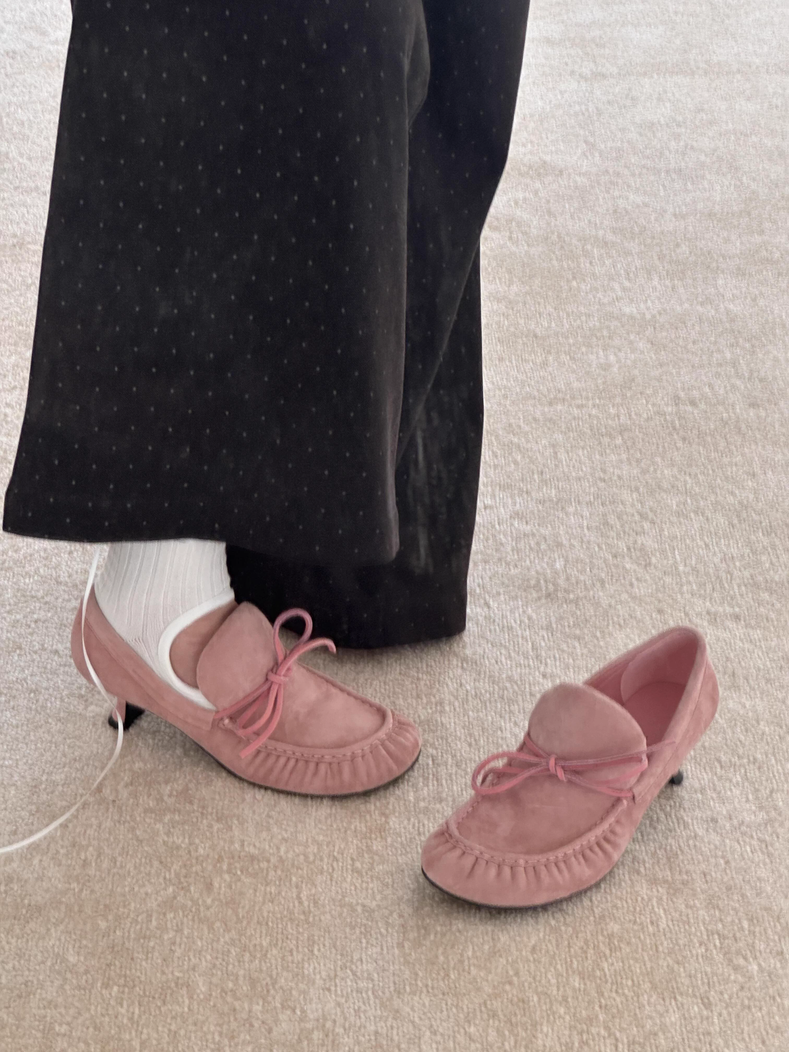 Women's Suede Kitten Heel Loaf - Vintage Slip Dress บทวิจารณ์และราคา