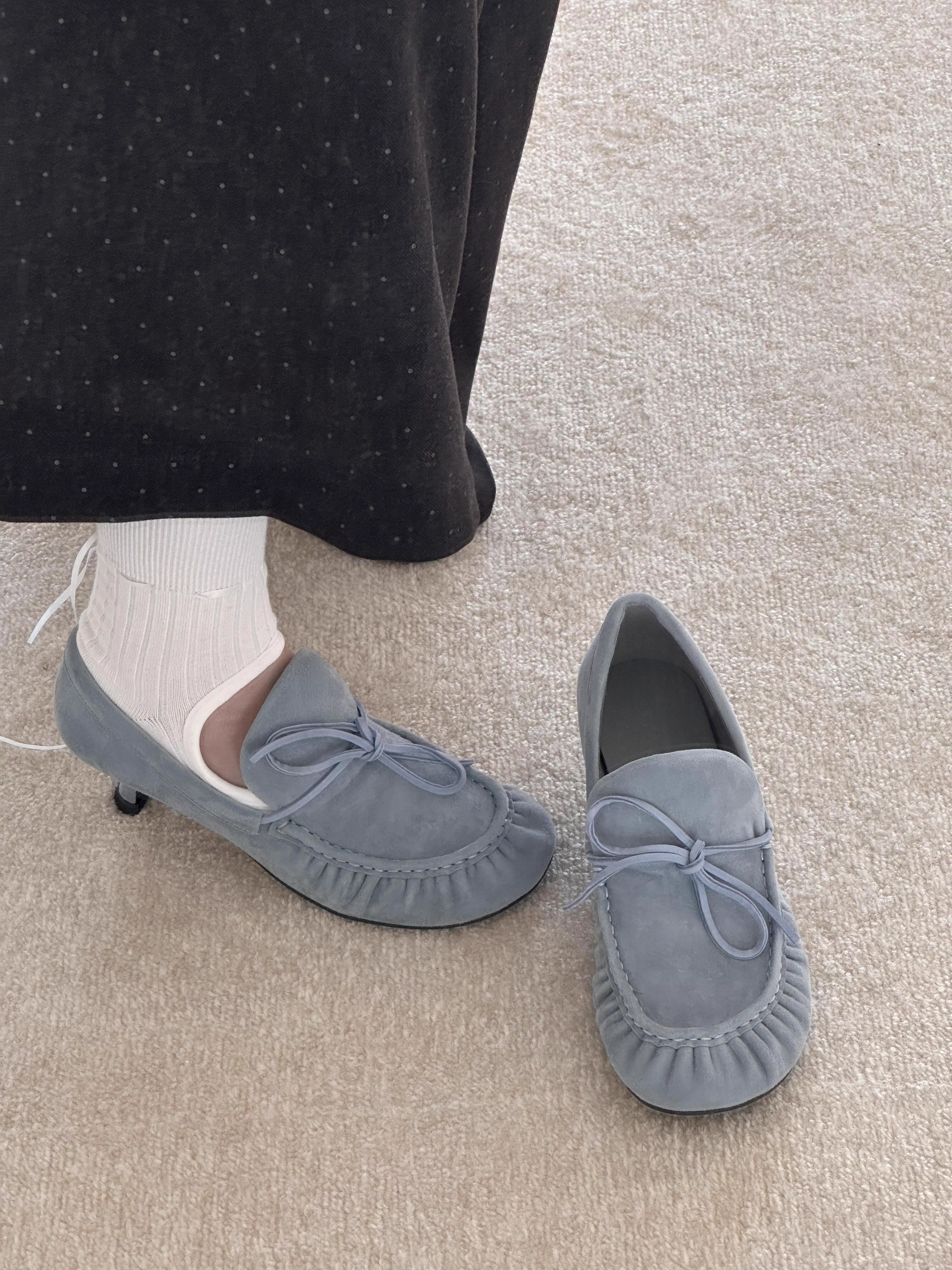 Women's Suede Kitten Heel Loaf - Vintage Slip Dress บทวิจารณ์และราคา