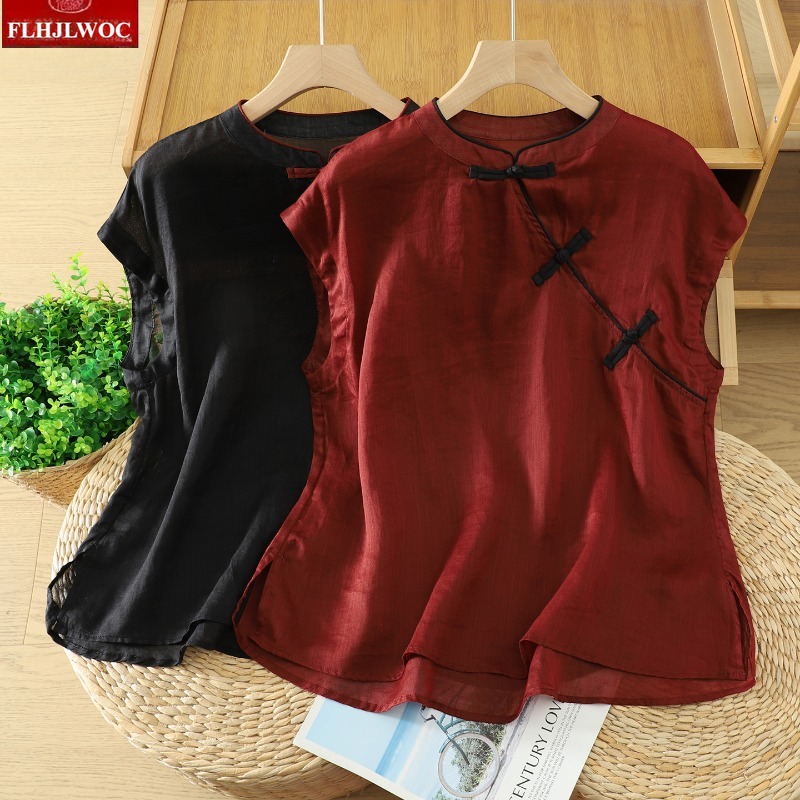Cotton Linen Tops Blouses Fash - Vintage Fashion Japan บทวิจารณ์และราคา