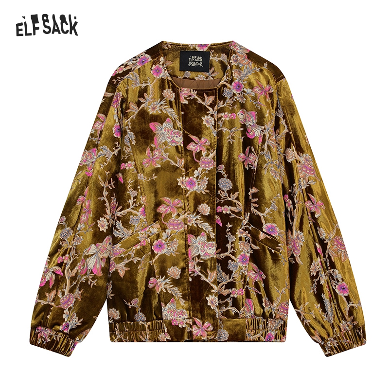 ELFSACK Gold Velvet Jacket Wom - Velvet Blazer Vintage บทวิจารณ์และราคา