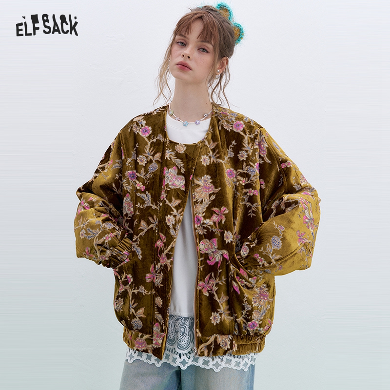 ELFSACK Gold Velvet Jacket Wom - Velvet Blazer Vintage บทวิจารณ์และราคา