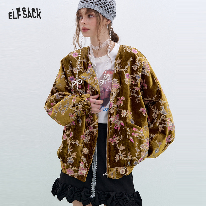 ELFSACK Gold Velvet Jacket Wom - Velvet Blazer Vintage บทวิจารณ์และราคา