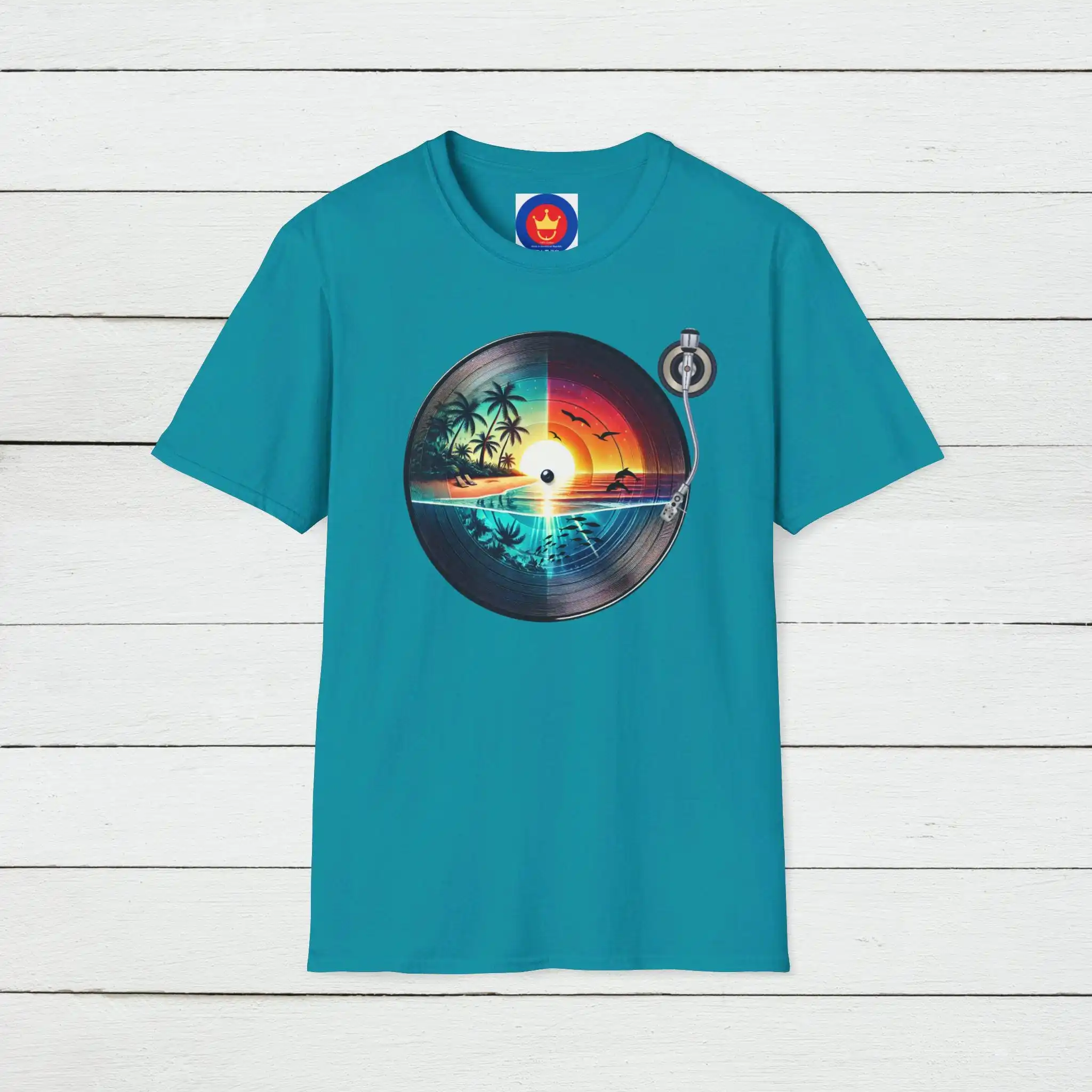Retro Beach Vinyl T Shirt Vint - Vintage Vibes Fashion บทวิจารณ์และราคา