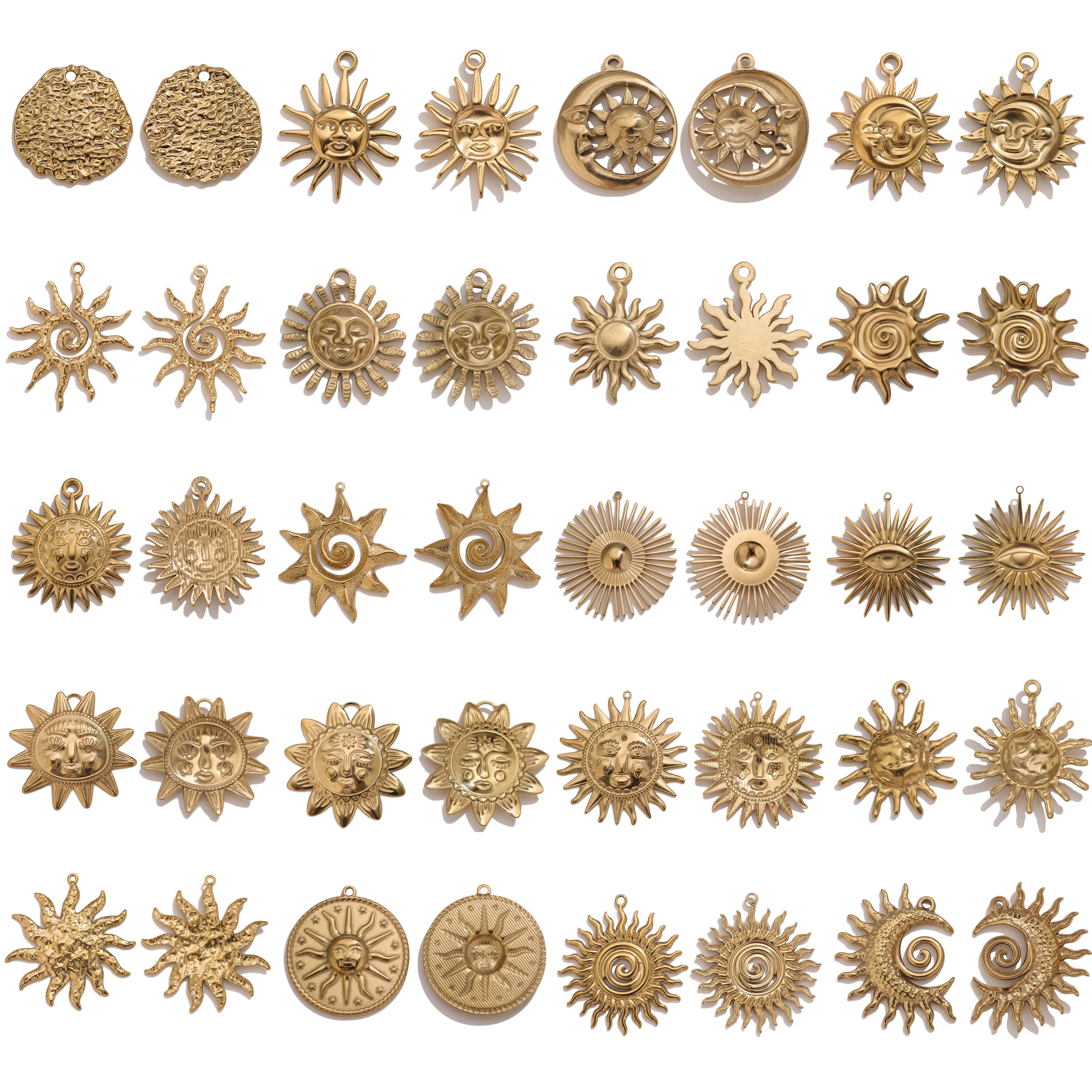 5pcs PVD Gold Charms Stainless - Vintage Fashion Jewelry Necklaces บทวิจารณ์และราคา