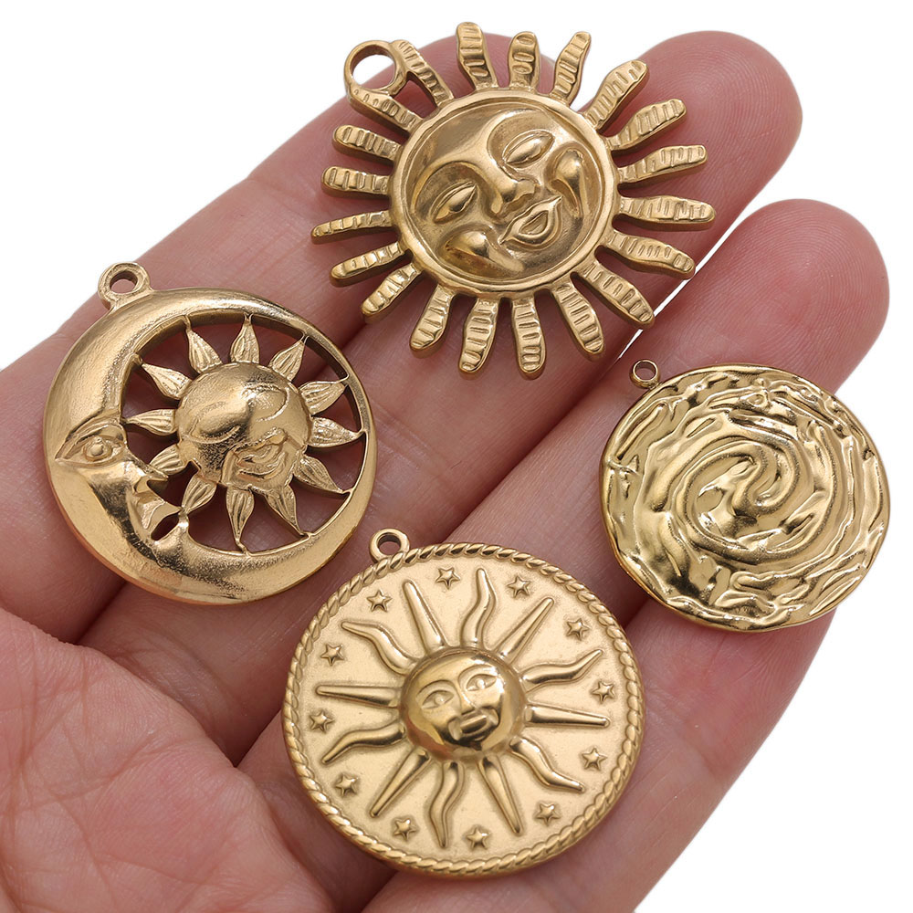 5pcs PVD Gold Charms Stainless - Vintage Fashion Jewelry Necklaces บทวิจารณ์และราคา