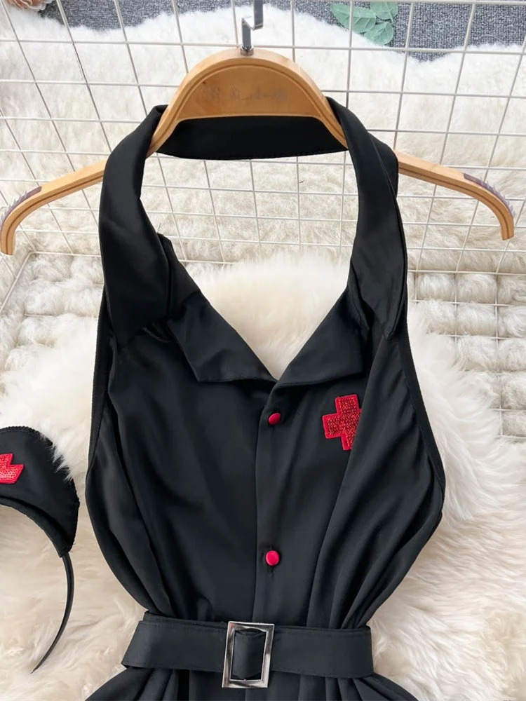 Erotic Fashion Sexy Halter Lin - Vintage Slip Dress บทวิจารณ์และราคา