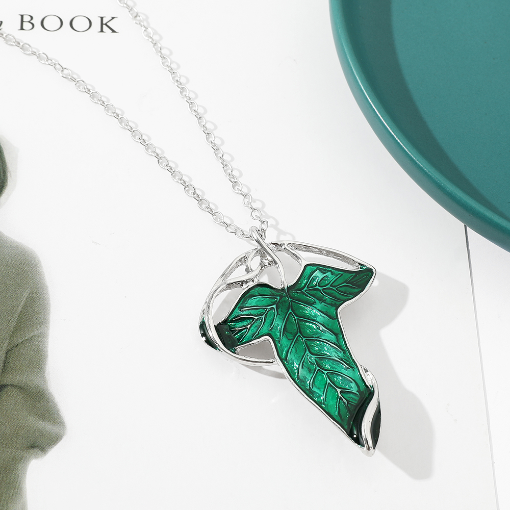 Vintage Green Leaf Pendant Nec - Vintage Fashion Jewelry Necklaces บทวิจารณ์และราคา