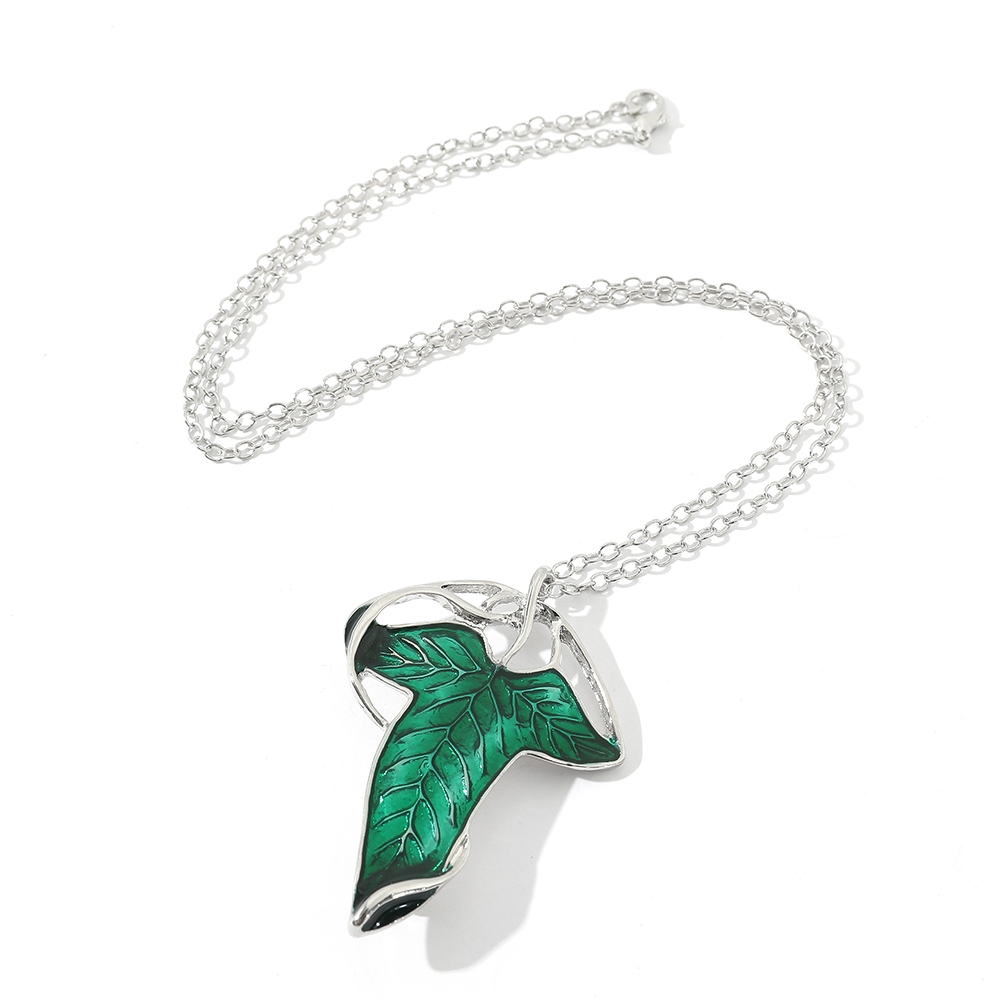 Vintage Green Leaf Pendant Nec - Vintage Fashion Jewelry Necklaces บทวิจารณ์และราคา