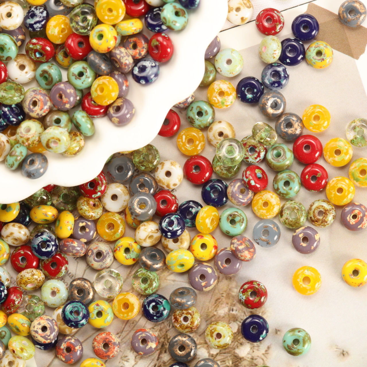 3x6mm Orange with Speckled Vin - Vintage Fashion Wheel บทวิจารณ์และราคา