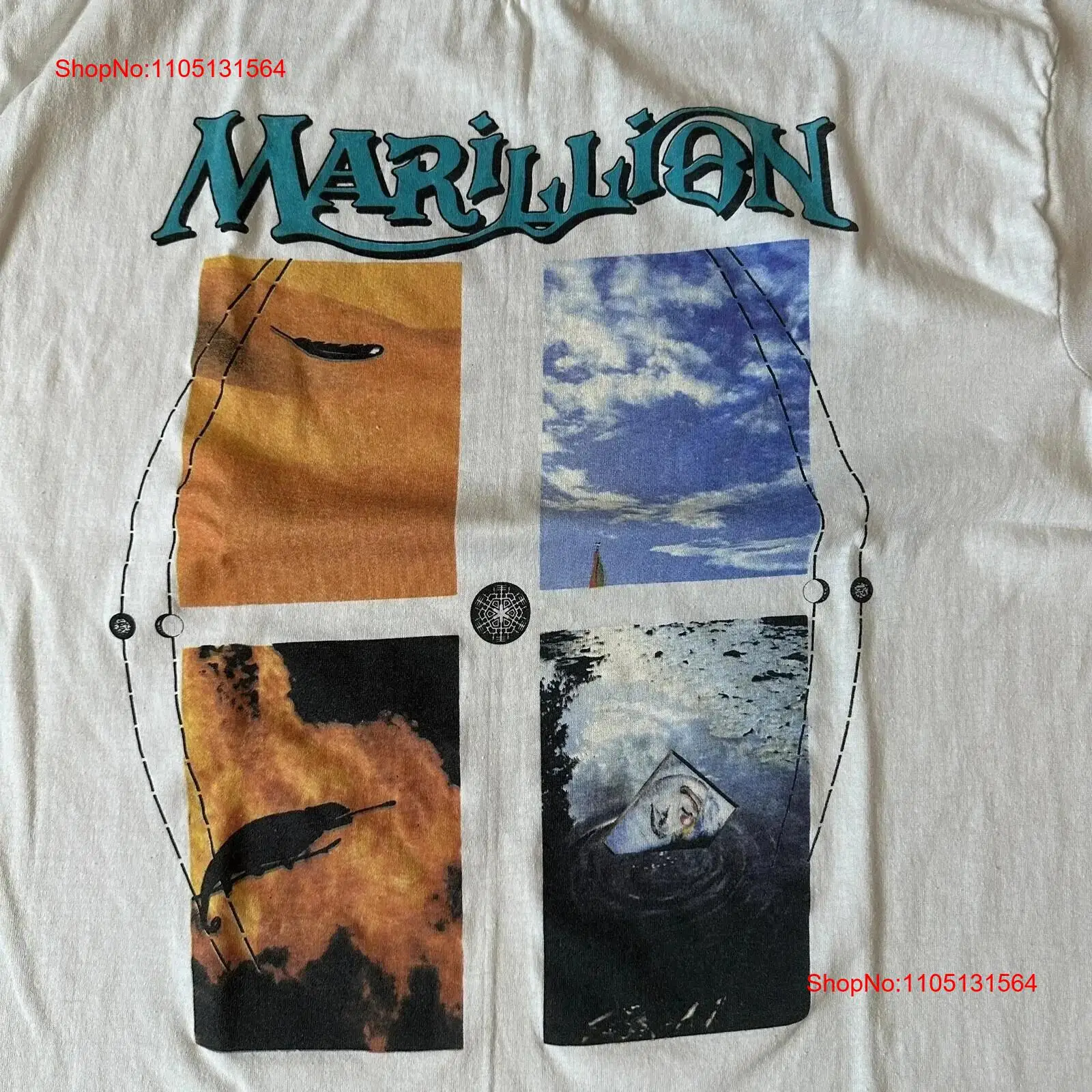 Vintage RARE Marillion White T - Vintage Fashion Wear บทวิจารณ์และราคา