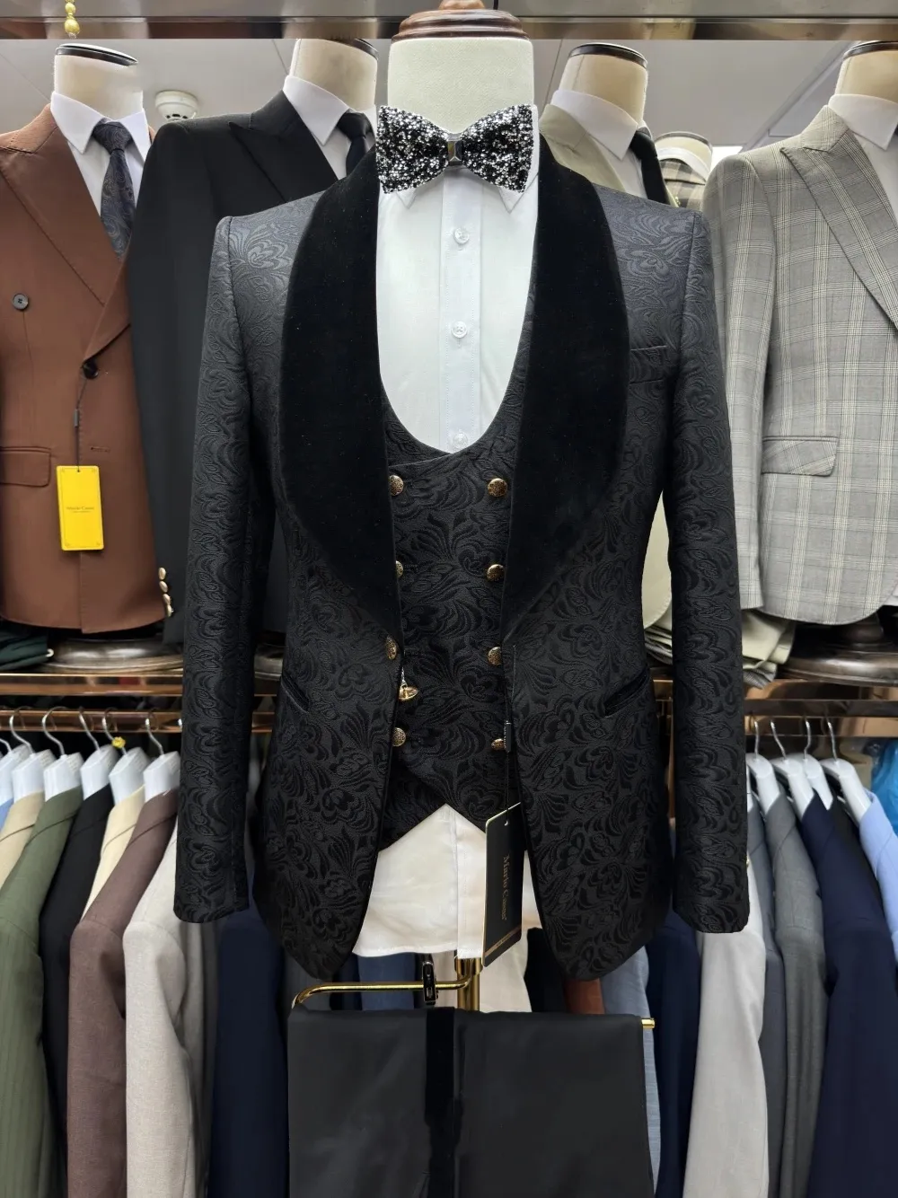 Vintage Men's Suit Jacquard Ta - Velvet Blazer Vintage บทวิจารณ์และราคา