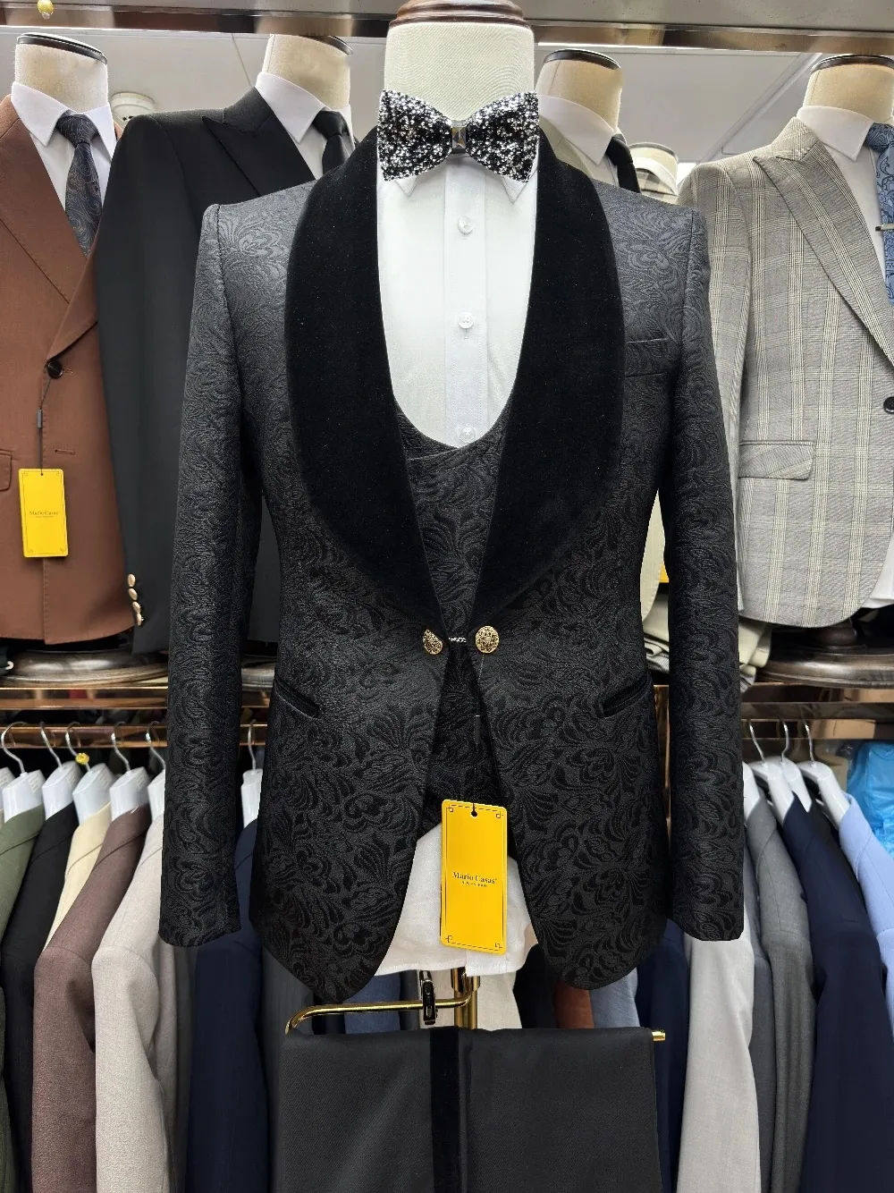 Vintage Men's Suit Jacquard Ta - Velvet Blazer Vintage บทวิจารณ์และราคา