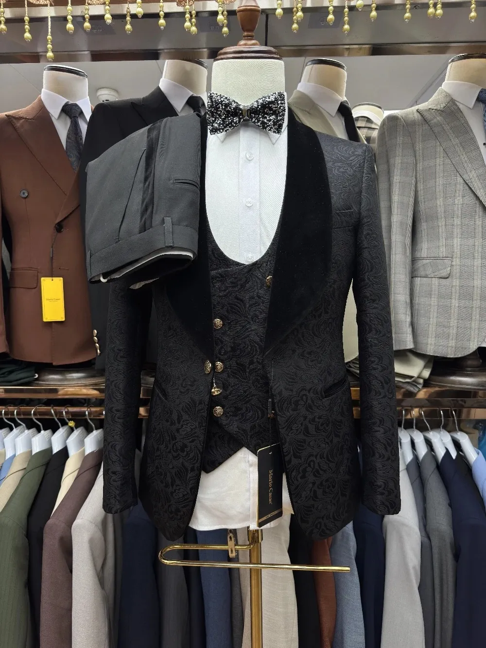 Vintage Men's Suit Jacquard Ta - Velvet Blazer Vintage บทวิจารณ์และราคา