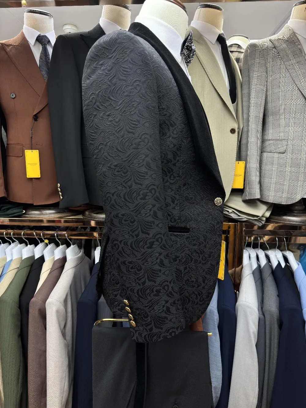 Vintage Men's Suit Jacquard Ta - Velvet Blazer Vintage บทวิจารณ์และราคา