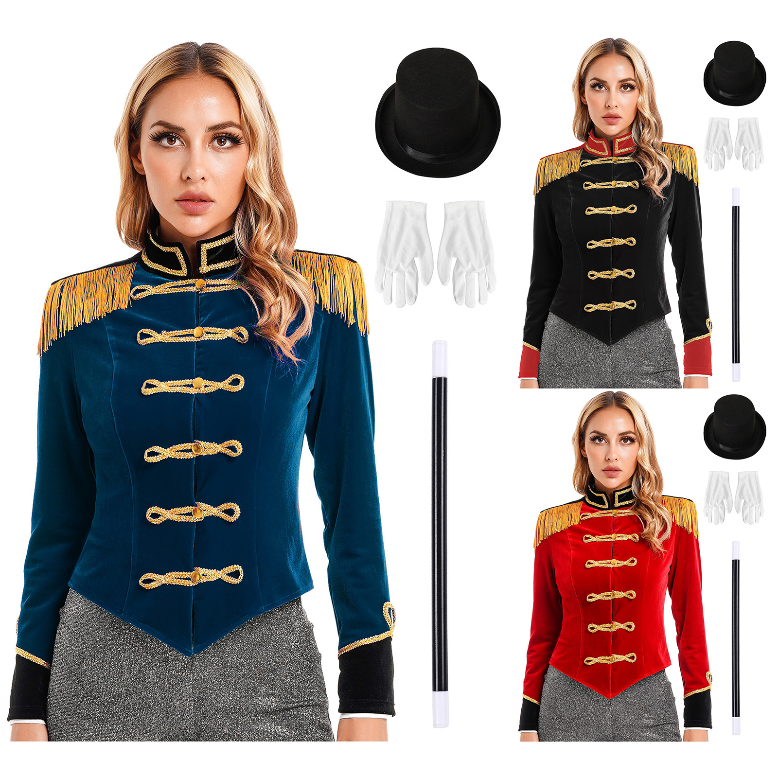 Women's Circus Costume Velvet  - Velvet Blazer Vintage บทวิจารณ์และราคา