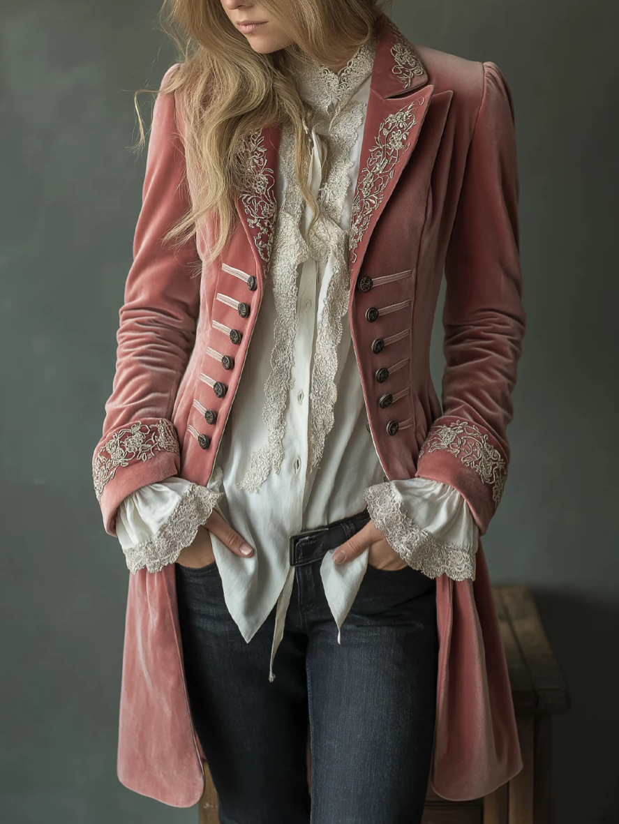 Elegant Chic Velvet Jacket Bla - Velvet Blazer Vintage บทวิจารณ์และราคา