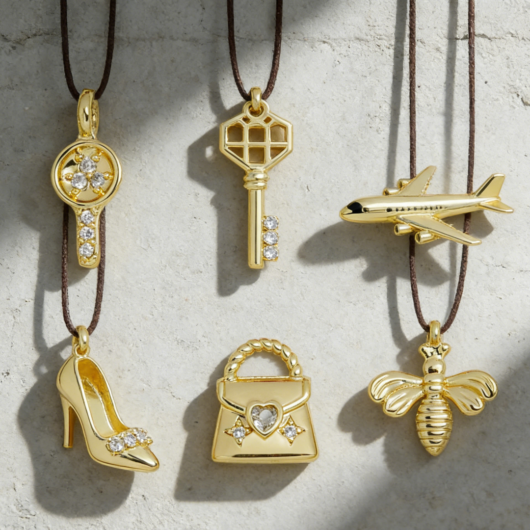 5Pcs Pendants Brass Cubic Zirc - Vintage Fashion Jewelry Necklaces บทวิจารณ์และราคา