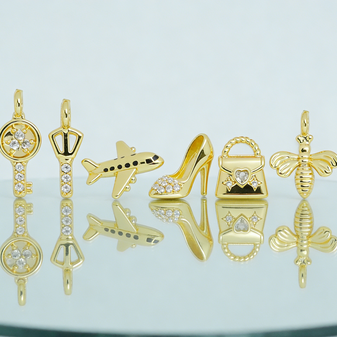 5Pcs Pendants Brass Cubic Zirc - Vintage Fashion Jewelry Necklaces บทวิจารณ์และราคา