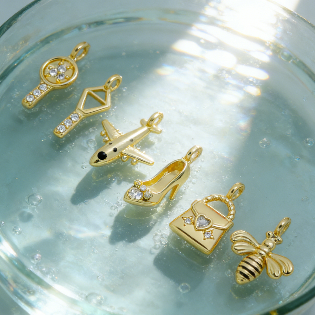 5Pcs Pendants Brass Cubic Zirc - Vintage Fashion Jewelry Necklaces บทวิจารณ์และราคา