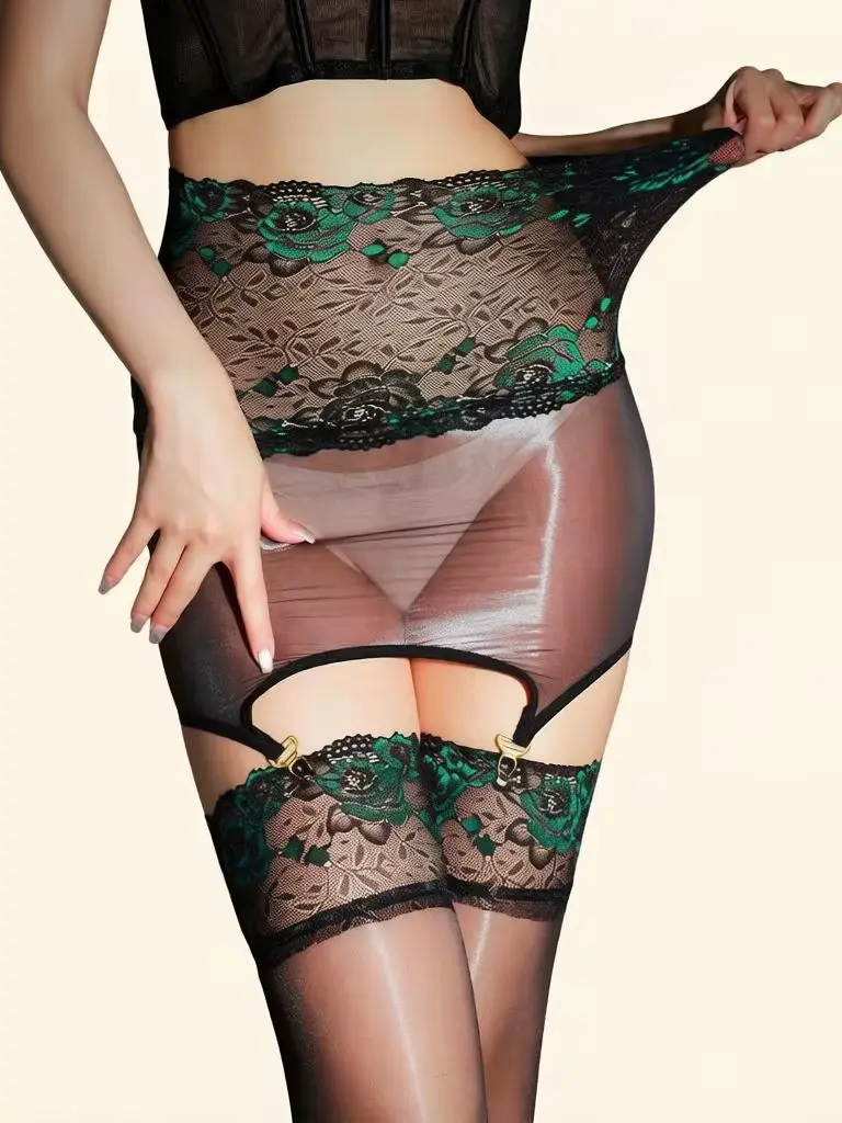 Women 2 In 1 Lace Oil Glossy S - Vintage Fashion Wear บทวิจารณ์และราคา