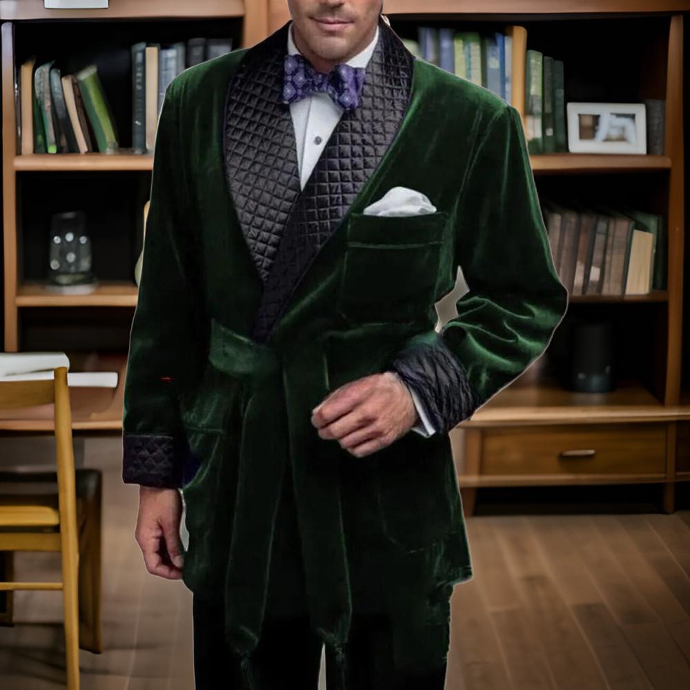 Green Velvet Smoking Suit Jack - Velvet Blazer Vintage บทวิจารณ์และราคา