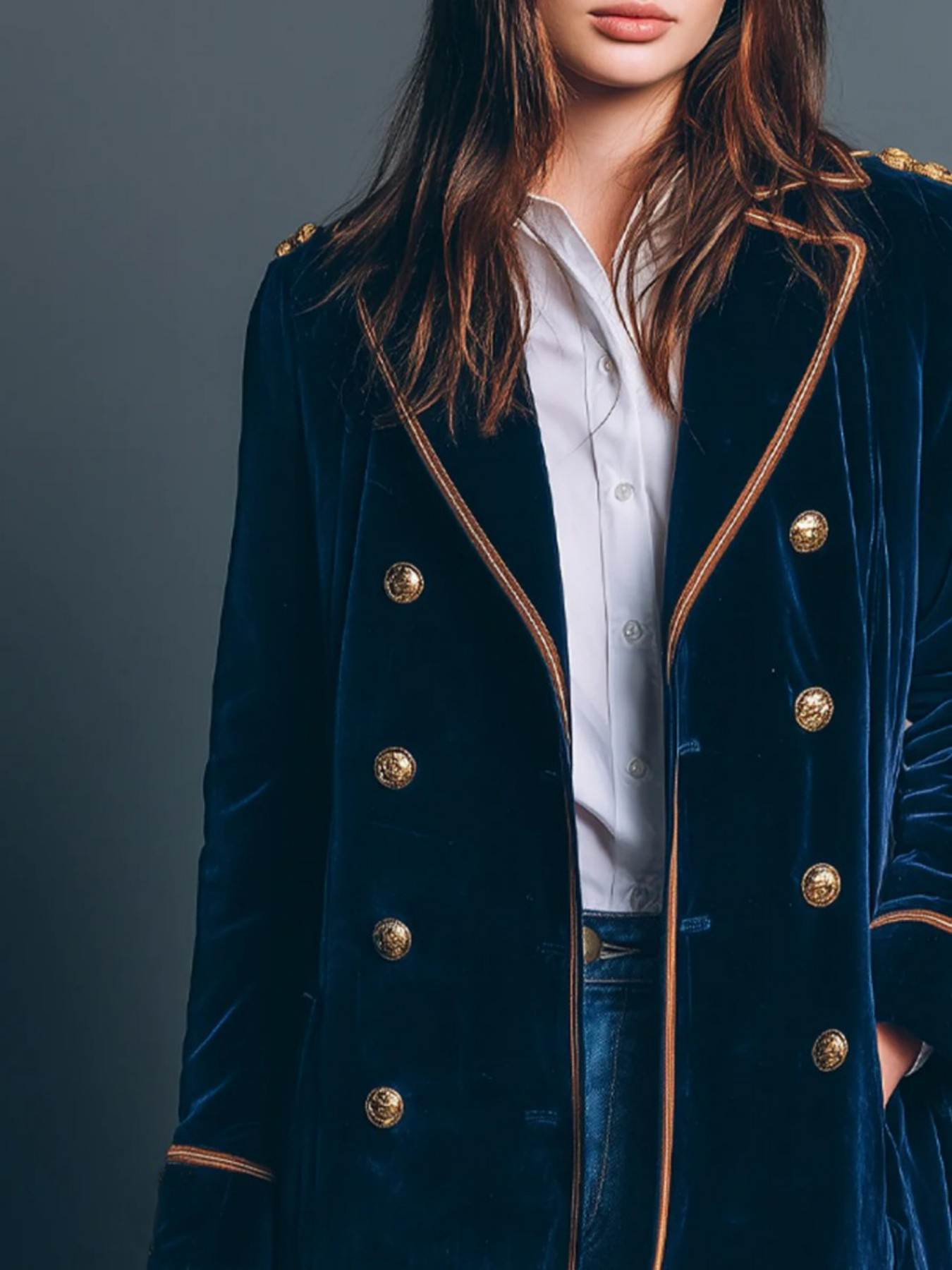 Vintage Navy Velvet Military S - Velvet Blazer Vintage บทวิจารณ์และราคา