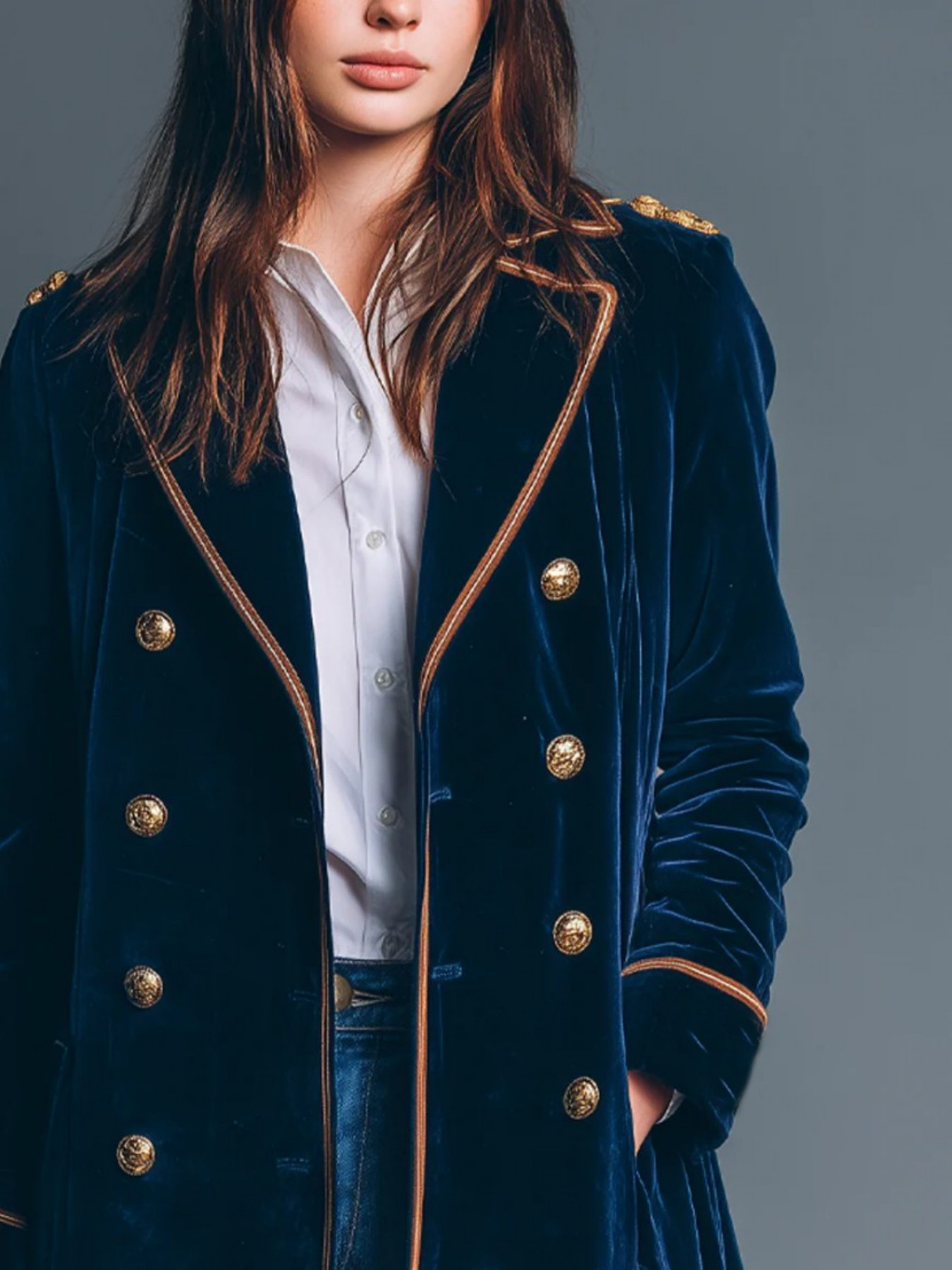 Vintage Navy Velvet Military S - Velvet Blazer Vintage บทวิจารณ์และราคา