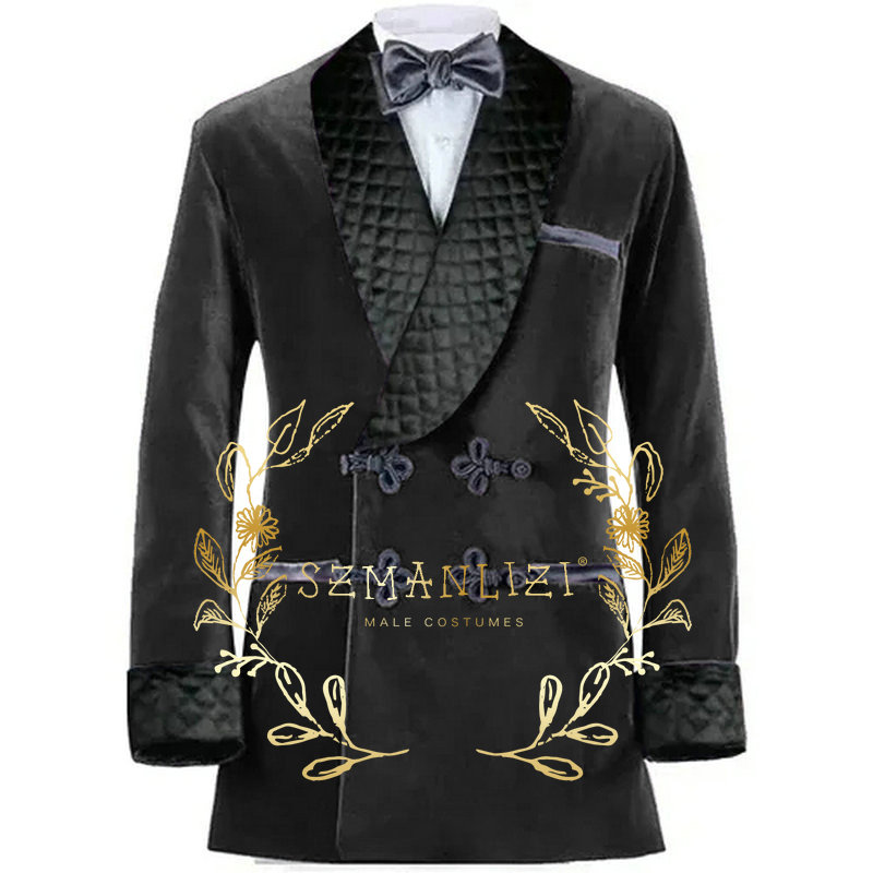 Double Breasted Purple Velvet  - Velvet Blazer Vintage บทวิจารณ์และราคา