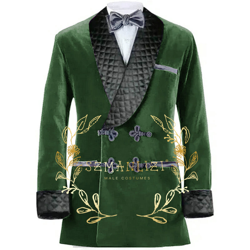 Double Breasted Purple Velvet  - Velvet Blazer Vintage บทวิจารณ์และราคา
