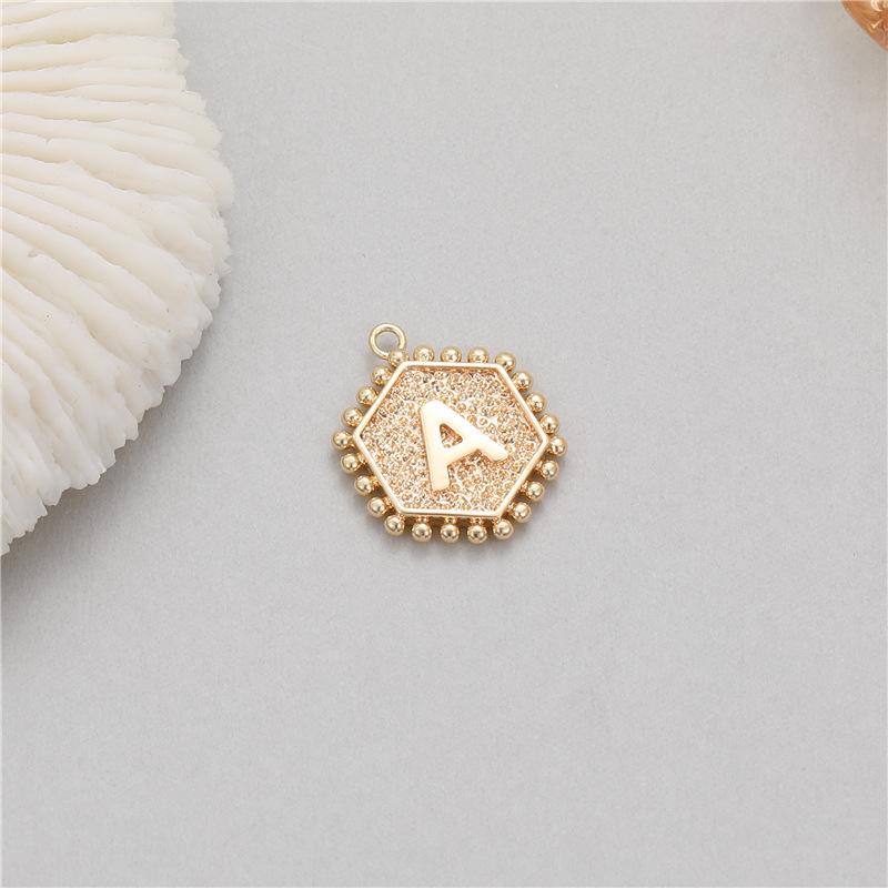 5Pcs Rivet Hexagonal 26 Alphab - Vintage Fashion Jewelry Necklaces บทวิจารณ์และราคา