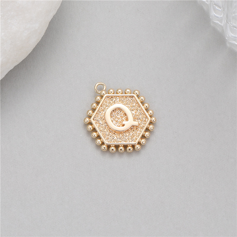 5Pcs Rivet Hexagonal 26 Alphab - Vintage Fashion Jewelry Necklaces บทวิจารณ์และราคา