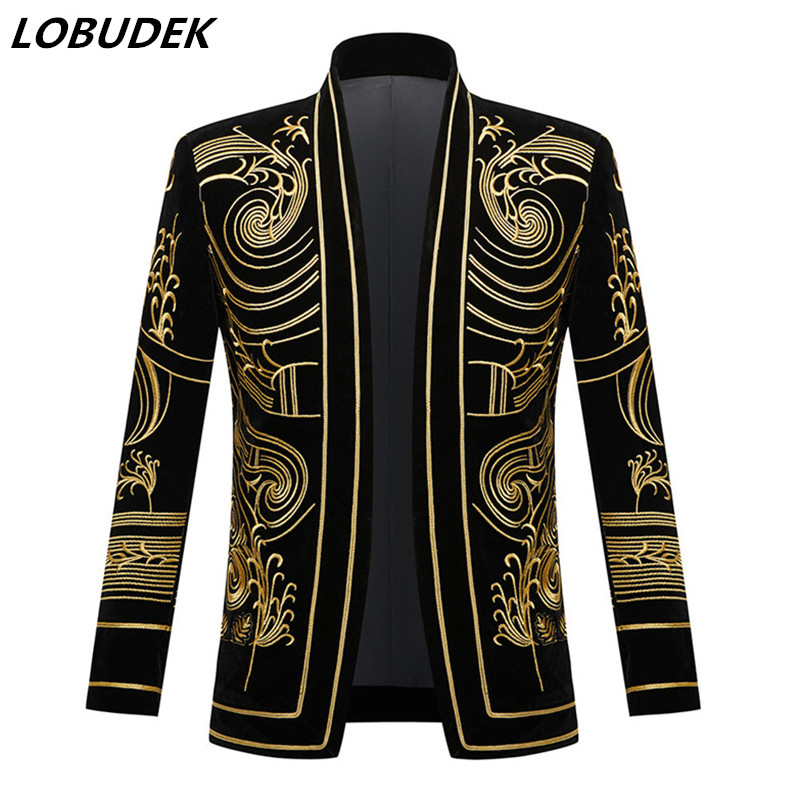 Men Vintage Velvet Embroidery  - Velvet Blazer Vintage บทวิจารณ์และราคา